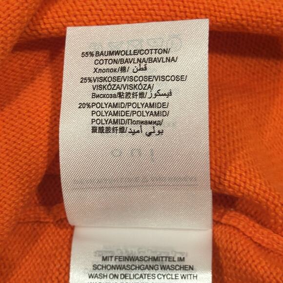 🍁Oui Viscose Cotton Blend 3/4 Sleeve Crew Neck Sweater Top Orange Minimalist 8 - Picture 10 of 14